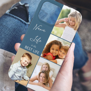 Nana Leven is het Beste Leven 4 Foto Collage Blauw Case-Mate iPhone Case