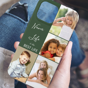 Nana Leven is het Beste Leven 4 Foto Collage Groen Case-Mate iPhone Case