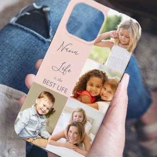 Nana Life is het beste leven 4 Foto Collage Pink Case-Mate iPhone Case