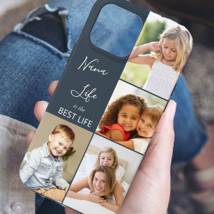 Nana Life is the Best Life 4 Photo Collage Slate iPhone 8/7 Hoesje
