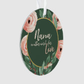 Nana Love Floral Berry Roos met Foto Ornament (voorkant)