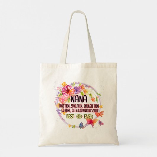 Nana love them spoil them snuggle them tote bag (Achterkant)