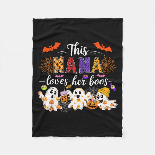 Nana Loves Her Boos Halloween Boos Lover Family Gr Fleece Deken (Voorkant)