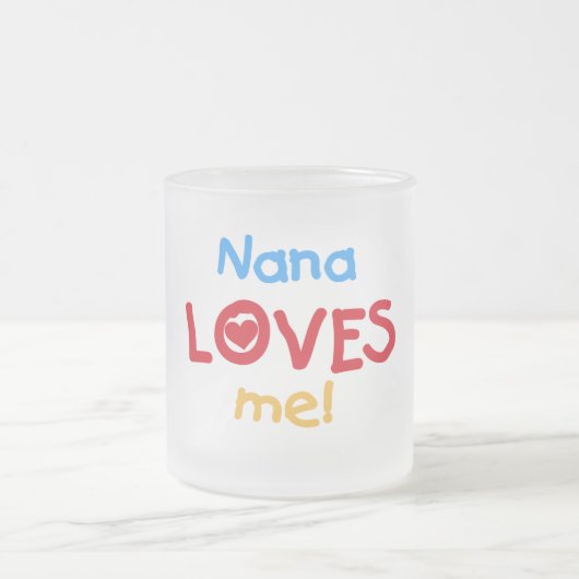 Nana Loves Me T-shirts en geschenken Matglas Koffiemok (Center)