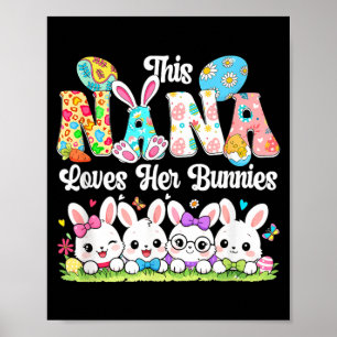 Nana Loves Pasen Konijnen Groep Konijnen Strik Poster