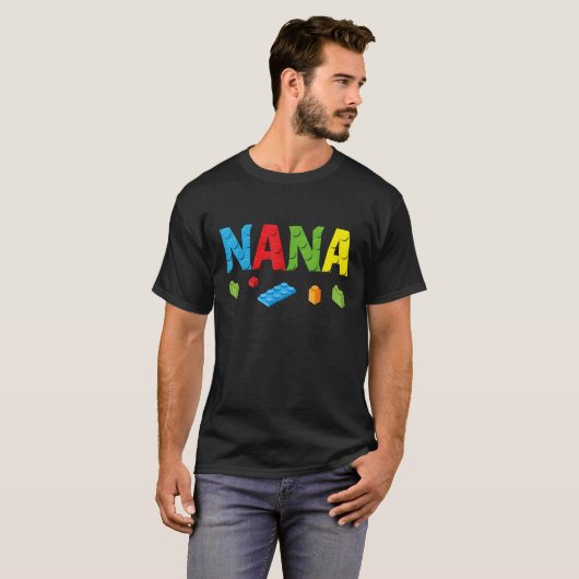 Nana Master Builder Building Bricks Blocks Family T-shirt (Voorkant volledig)