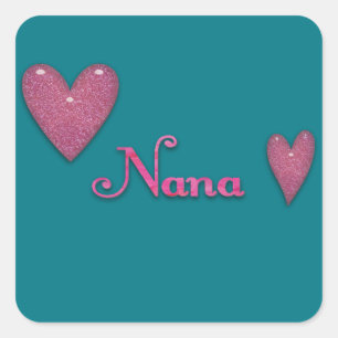 Nana met hart vierkante sticker