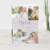 Nana Moederdag 4 Foto Collage Pink Holiday Car Feestdagen Kaart (Voorkant)