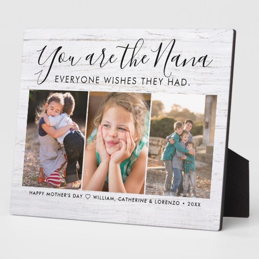 Nana Moederdag Granny Grandchildren Foto Fotoplaat (Zijkant)