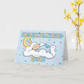 Nana New Baby Boy Gefeliciteerd Kaart (Gele Bloem)