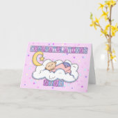 Nana nieuwe baby meisje gefeliciteerd kaart (Gele Bloem)