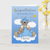 Nana nieuwe baby meisje gefeliciteerd kaart (Gele Bloem)