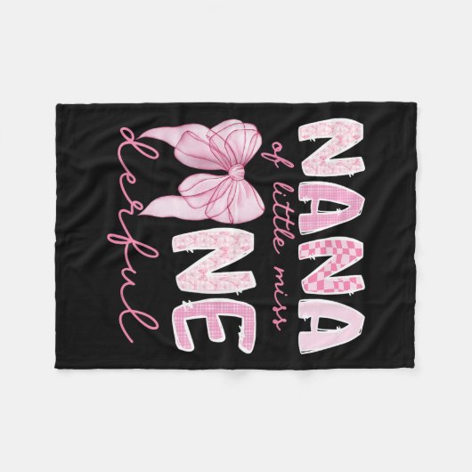 Nana Of Little Miss Onederful First Birthday Girl  Fleece Deken (Voorkant (Horizontaal))