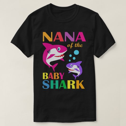 Nana of the Baby Shark Birthday Nana Shark Moeder' T-shirt (Design voorkant)