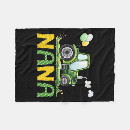 Nana Of The Birthday Boy Tractor Farm Truck Matchi Fleece Deken (Voorkant (Horizontaal))