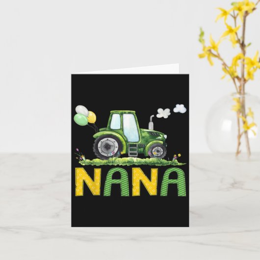 Nana Of The Birthday Boy Tractor Farm Truck Matchi Kaart (Gele Bloem)