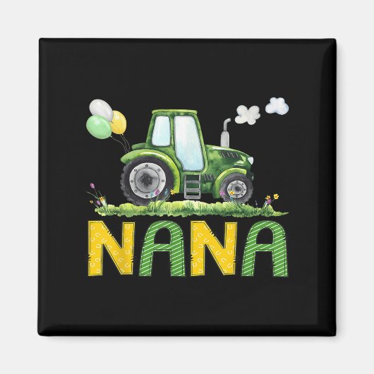 Nana Of The Birthday Boy Tractor Farm Truck Matchi Magneet (Voorkant)