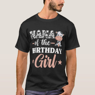Nana of the Birthday Girl Boerderij Koe Family Mat T-shirt