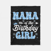 Nana Of The Birthday Girl Snowflakes Winter Christ Fleece Deken (Voorkant)