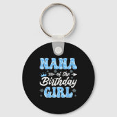 Nana Of The Birthday Girl Snowflakes Winter Christ Sleutelhanger (Voorkant)