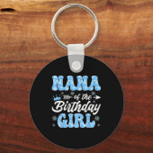 Nana Of The Birthday Girl Snowflakes Winter Christ Sleutelhanger (Voorkant)