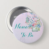 Nana om de Button van het Baby shower van Floral C (Voorkant /achterkant)