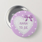 Nana om paarse harten Baby shower Button (Voorkant /achterkant)