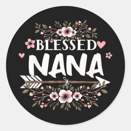Nana Oma Life Flower Moederdag 2024 Vrouwen Ronde Sticker (Voorkant)