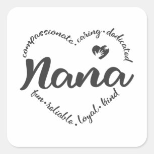 Nana, oma Nana, met hartklare woorden Vierkante Sticker