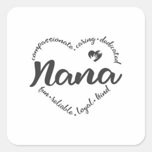 Nana, oma Nana, met hartklare woorden Vierkante Sticker