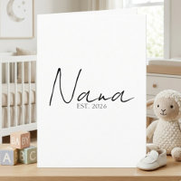 Nana Oprichtingsjaar Aankondiging Elegant Schrift