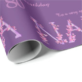 Nana orchidee waterverf art. 80ste verjaardag cadeaupapier (Rol Hoek)