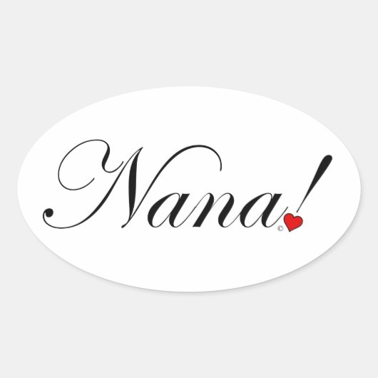 Nana. Ovale Sticker (Voorkant)