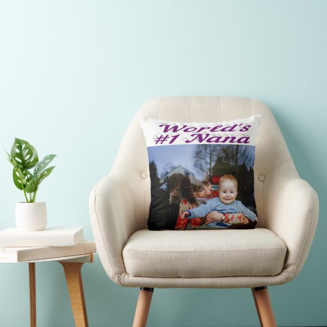 Nana paarse tekstfoto kussen (Stoel)