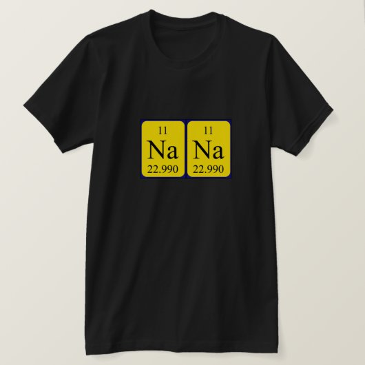 Nana periodiek lijstnaam shirt (Design voorkant)
