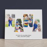 NANA Photo Collage Cutout Letters gepersonaliseerd Imitatie Canvas Print<br><div class="desc">NANA fotocanvas, gepersonaliseerd met 4 van uw favoriete foto's en uw douanebericht. Dit ontwerp heeft fotobrief snijtypografie die het woord "NANA"vormen en het fotomalplaatje zal dit voor u automatisch creëer. Als u om het even welke problemen met uw afbeeldingen hebt die mooi tonen, probeer uploadend hen in portretformaat. Dit ontwerp...</div>