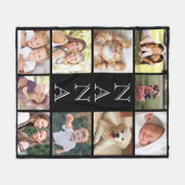 Nana Photo Collage Personalized Black Fleece Deken (Voorkant (Horizontaal))