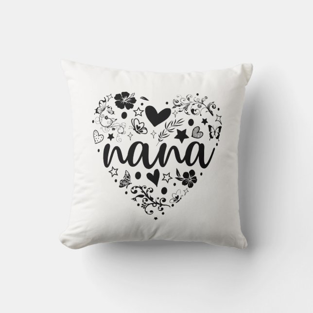 Nana Pillow, Nana Heart, Nana Kussens, oma Kussen (Voorkant)
