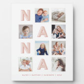NANA Pink Letters Grandma Photo Collage Keepslag Fotoplaat (Voorkant)