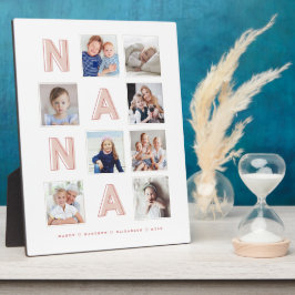 NANA Pink Letters Grandma Photo Collage Keepslag Fotoplaat
