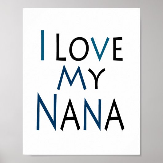 Nana Poster (blauw) (standaard fotolijst formaat) (Voorkant)