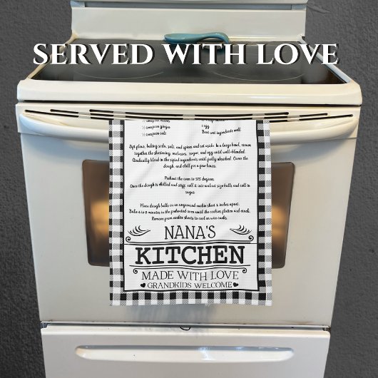 Nana Recept Zwart Wit Boerderij Buffalo Plaid Theedoek