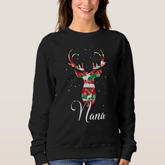 Nana Reindeer Matching Family Pajama Trui (Voorkant)