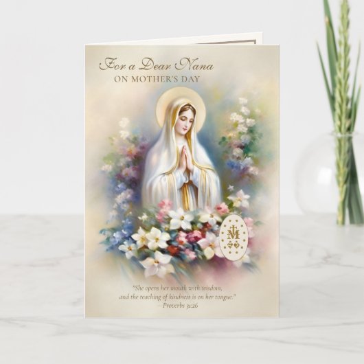 Nana Religious Moederdag Floral Kaart (Voorkant)