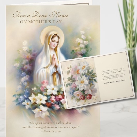 Nana Religious Moederdag Floral Kaart