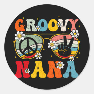 Nana Retro Bijpassende Familie 70s Oma Moederdag Ronde Sticker