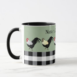 Nana Rule's the Roost Rooster Black White Name Mok