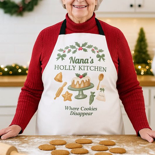 Nana’s Holly Kitchen — Cookies Holiday Schort