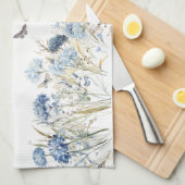 Nana’s Moederdag Stoffige Blauwe Wildbloemen Theedoek (Quarter Fold)