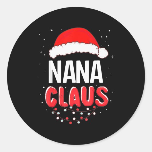 Nana Santa Claus Christmas Matching Costume  Ronde Sticker (Voorkant)